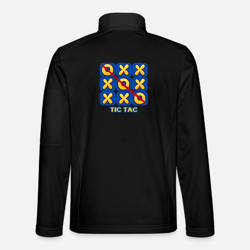Retro-Tic-Tac-Toe-Spielabend-Grafik - Unisex Softshelljacke - Schwarz