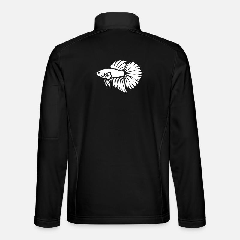 Kampffisch Betta Fisch Aquaristik Vektor - Unisex Softshelljacke - Schwarz