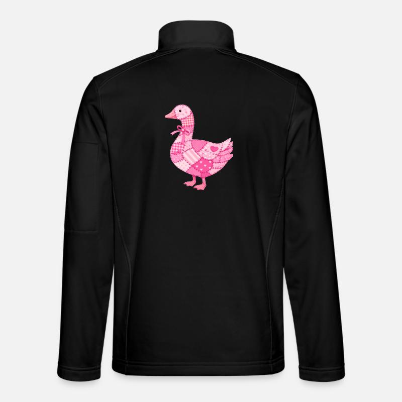 Patchwork Duck Pink - Unisex Softshell Jacket - black