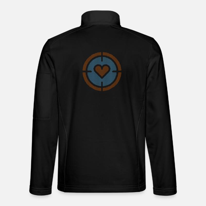 Heart in Target Emblem, honeycomb pattern Unisex Softshell Jacket