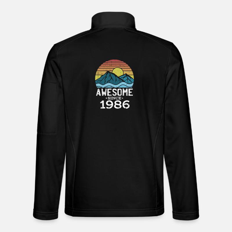 Sunset Mountains 1986 - Unisex Softshell Jacket - black