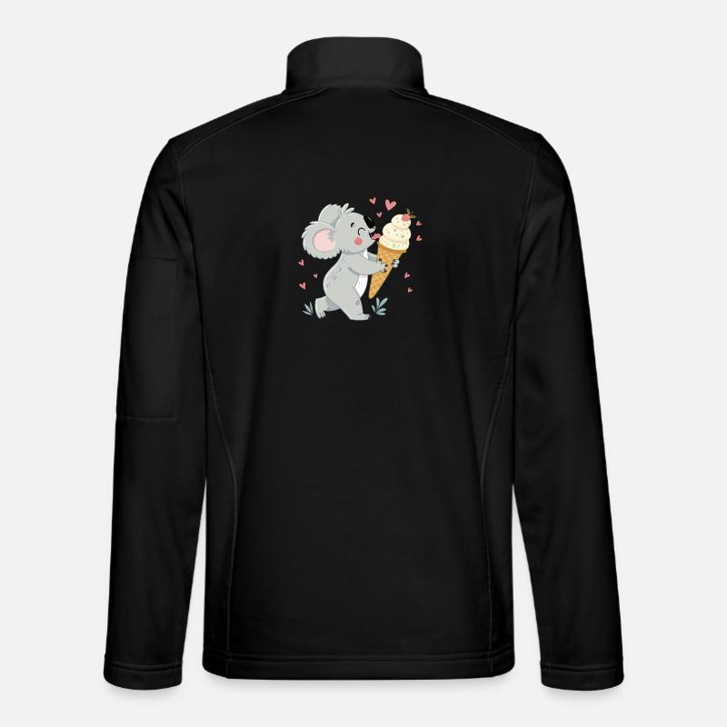 Koala gourmand et glace coeurs - Unisex Softshell Jacket - black