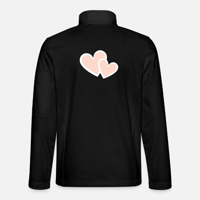 Valentines Pink Heart, Valentine's Day - Unisex Softshell Jacket - black