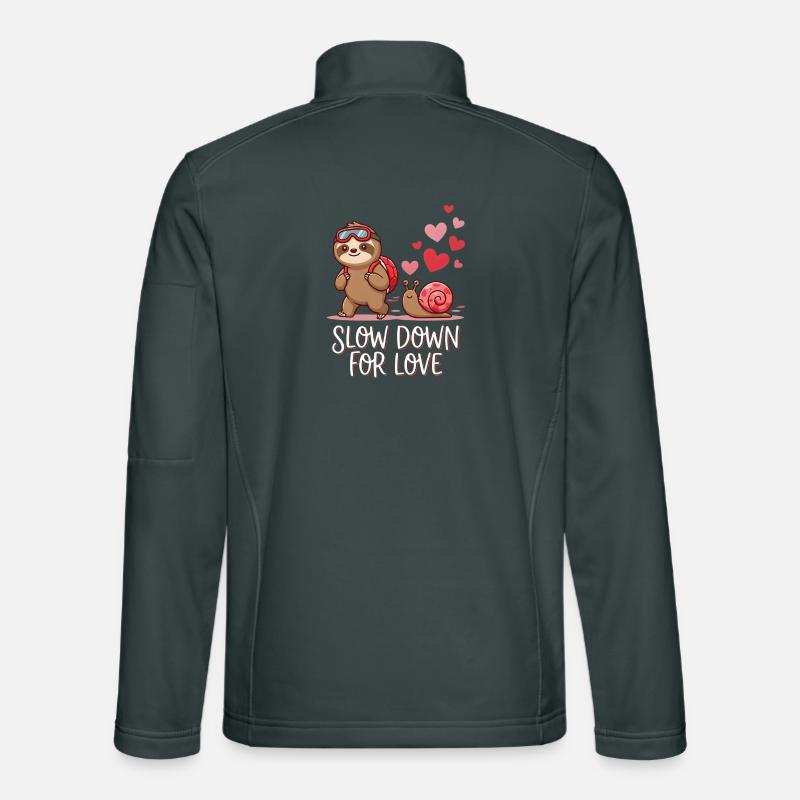  Slow Down For Love Cute Sloth Snail Hiking Unisex Softshell Jacket
