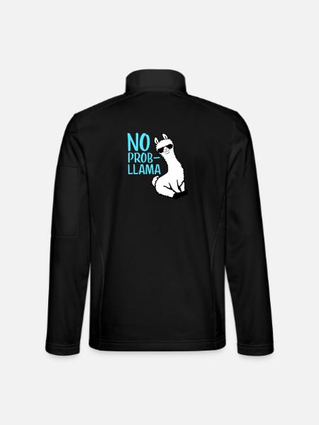 No Prob Lama Cool Sonnenbrille Sitzend Problama - Unisex Softshelljacke - Schwarz - Hinten