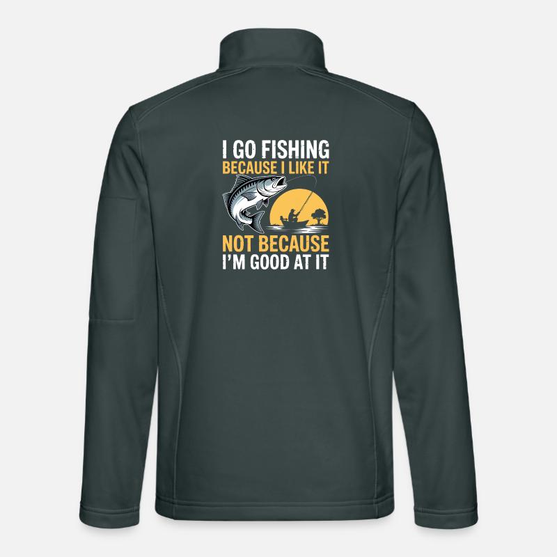 Je vais pêcher parce que j’aime ça Veste en tissu softshell Unisexe