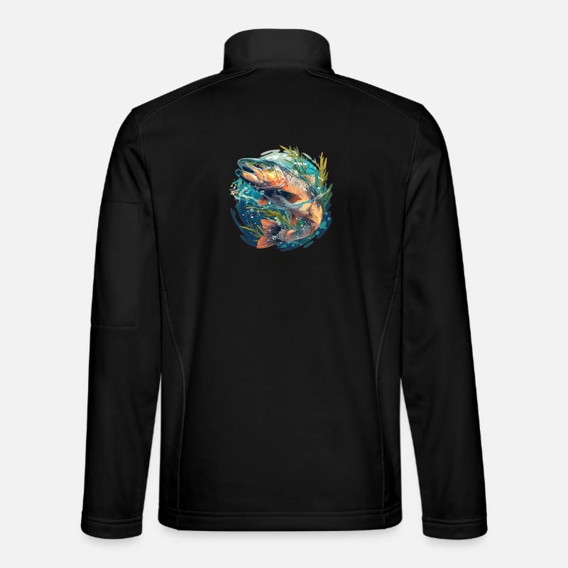 Lachse Lachs - Unisex Softshelljacke - Schwarz