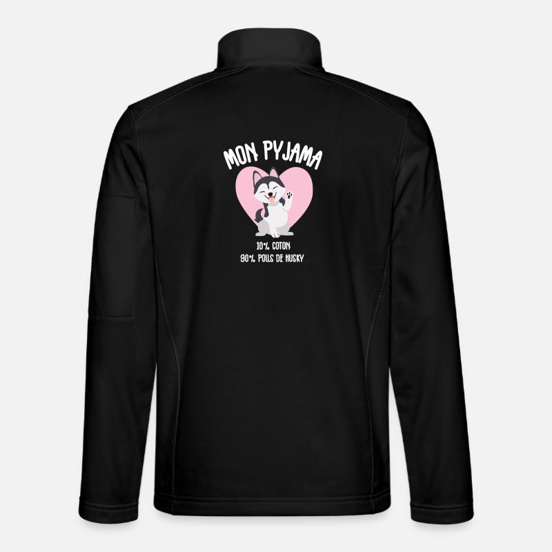 Funny Husky Dog Pajamas - Unisex Softshell Jacket - black