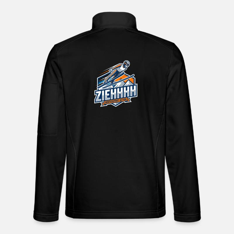 Ziehhhh ski jumping flight through the stadium Unisex Softshell Jacket