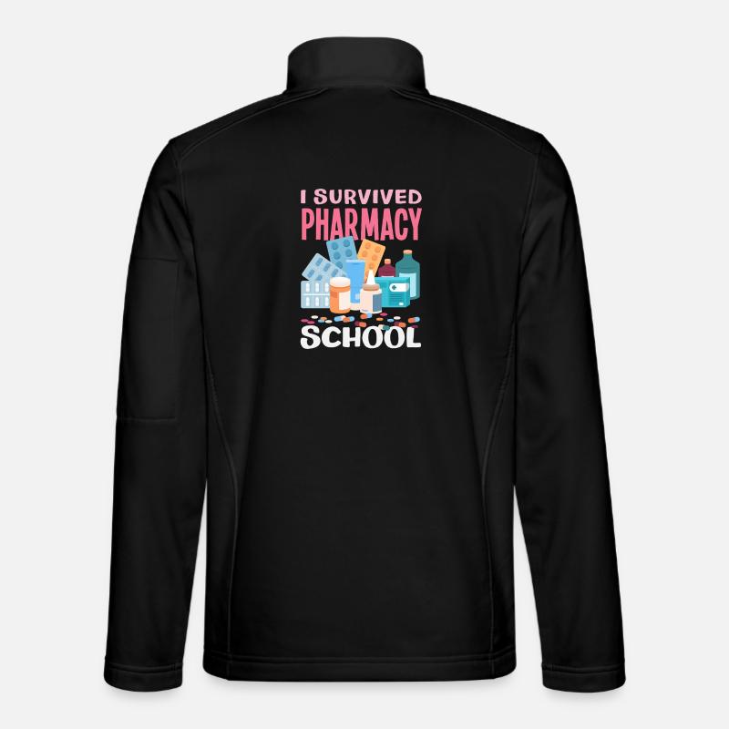 I Survived Pharmacy School Funny - Unisex Softshell Jacket - black