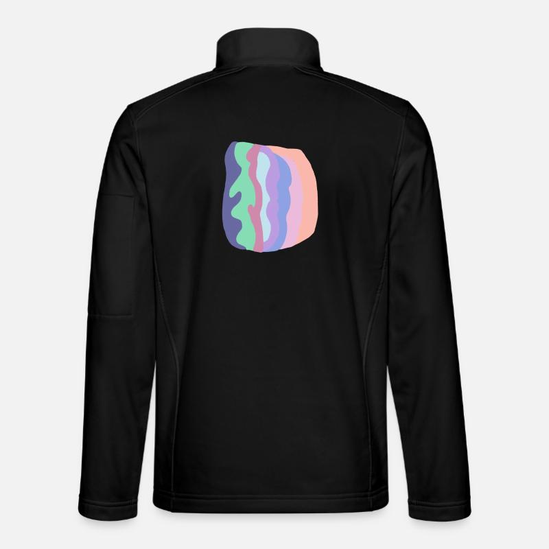 Pastel Wave Layers - Unisex Softshell Jacket - black
