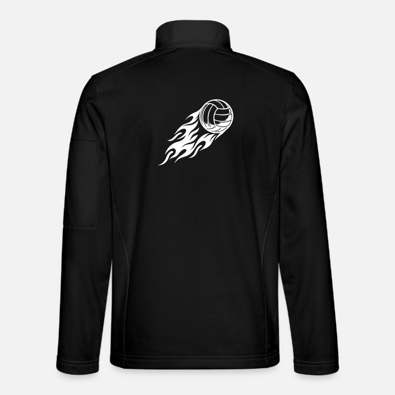 Volleyball Ball Fire Flame - Unisex Softshell Jacket - black
