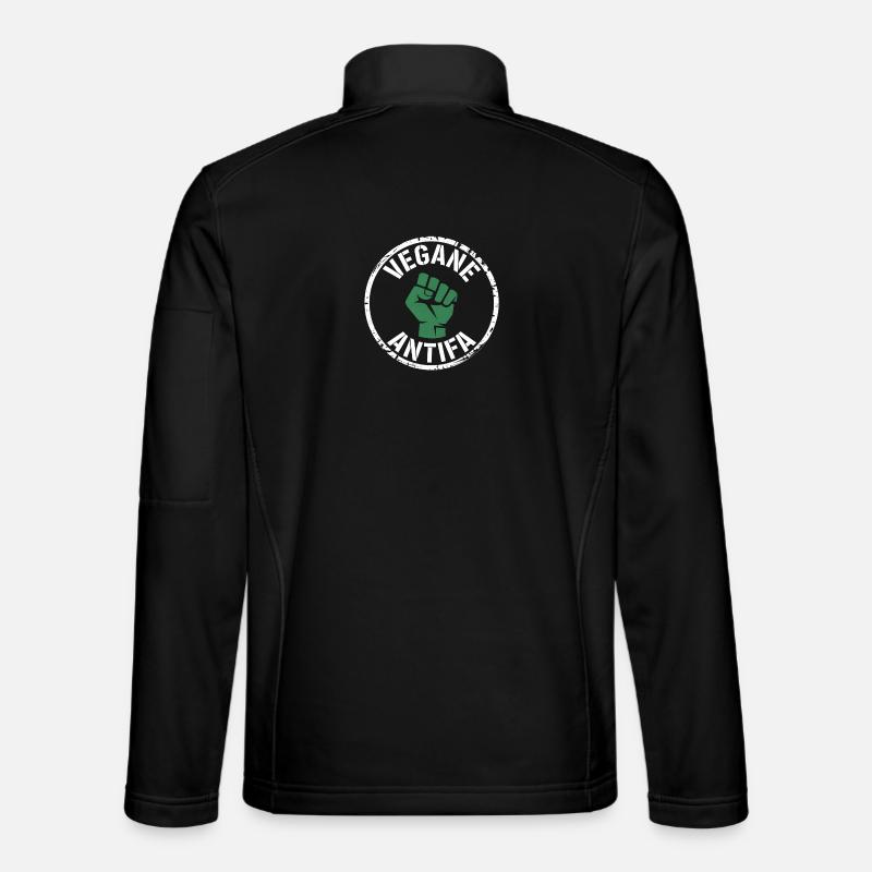 Vegane Antifa - Gegen Rechts - Unisex Softshelljacke - Schwarz