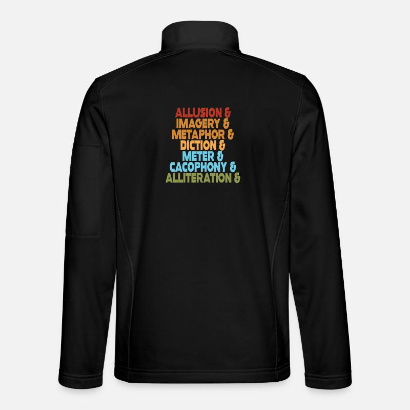 Literary Devices Typography Stack - Unisex Softshell Jacket - black