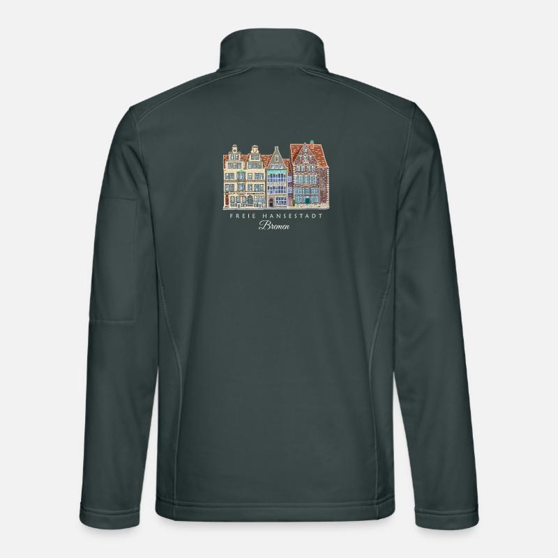 Ville libre hanséatique de Brême - Dessin de la rangée de maisons Veste en tissu softshell Unisexe