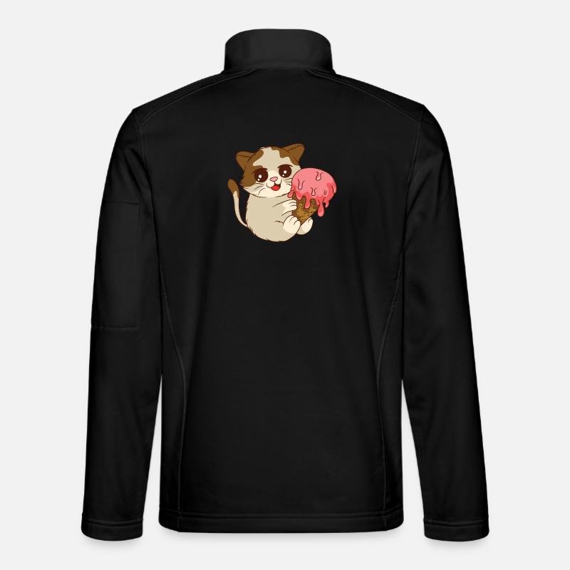 Le chat mange de la glace - Veste en tissu softshell Unisexe - noir