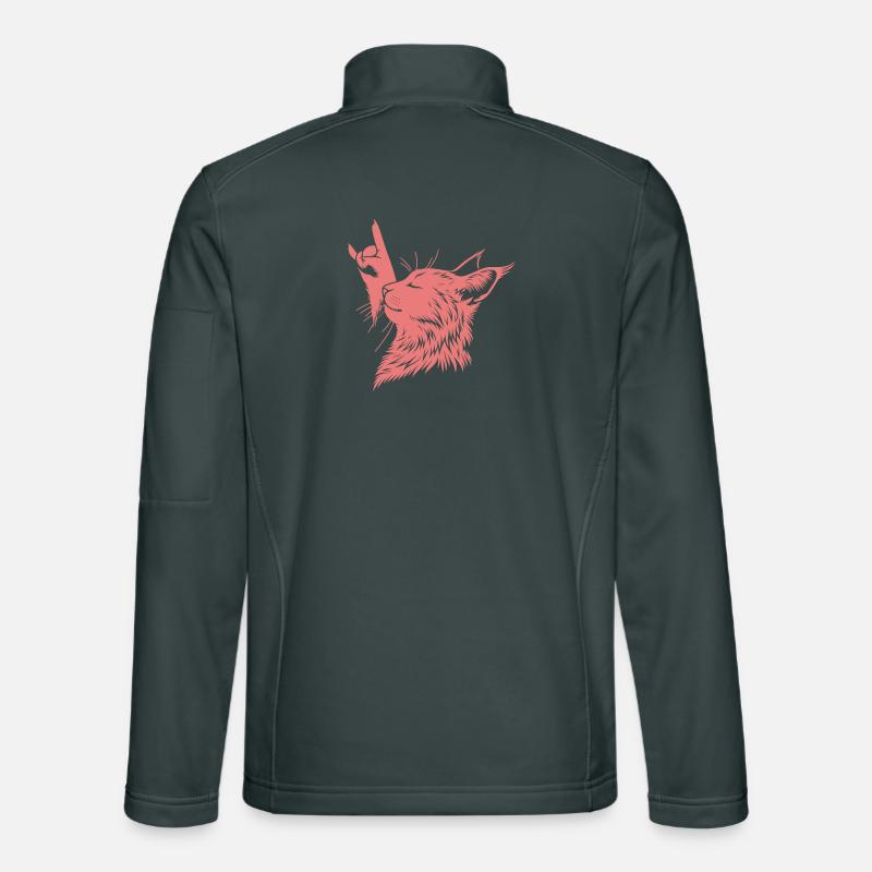Rock Katze Profil – Devil Horns Silhouette Unisex Softshelljacke