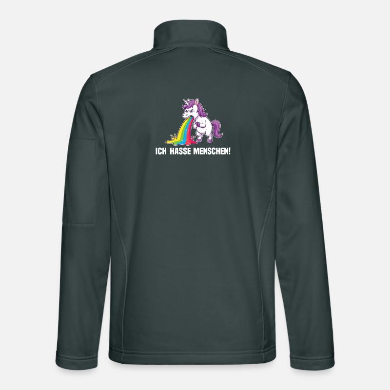 Funny Unicorn I Hate People Rainbow Unisex Softshell Jacket