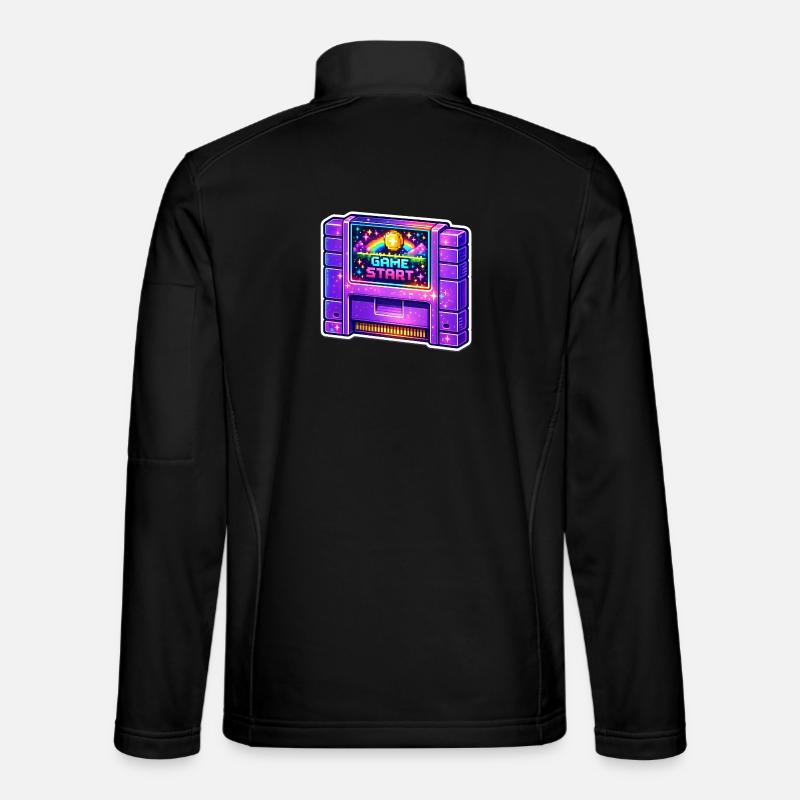 Néon Retro Arcade Start - Veste en tissu softshell Unisexe - noir
