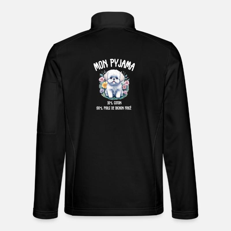 Lustiger Hund Bichon-Schlafanzug - Unisex Softshelljacke - Schwarz