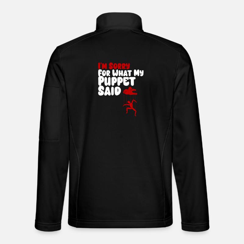 Puppet Confession on Strings - Unisex Softshell Jacket - black