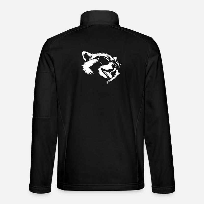 Raccoon Coolness – Sunglasses Bandit Head - Unisex Softshell Jacket - black