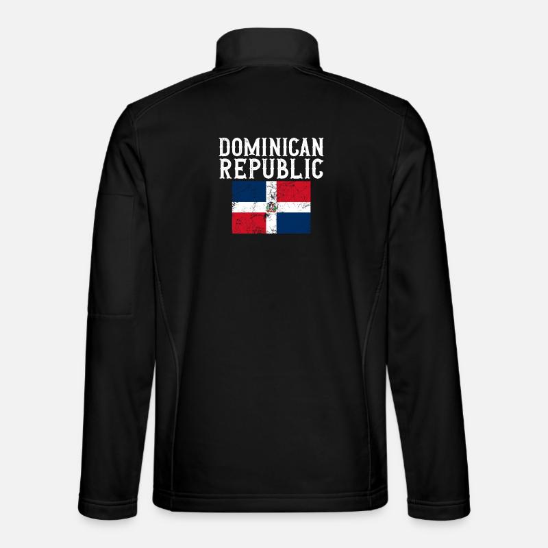 Dominican Republic Flag Souvenir - Unisex Softshell Jacket - black
