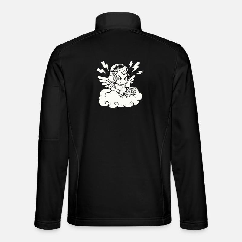 Music Angel – Cherub with Headphones - Unisex Softshell Jacket - black