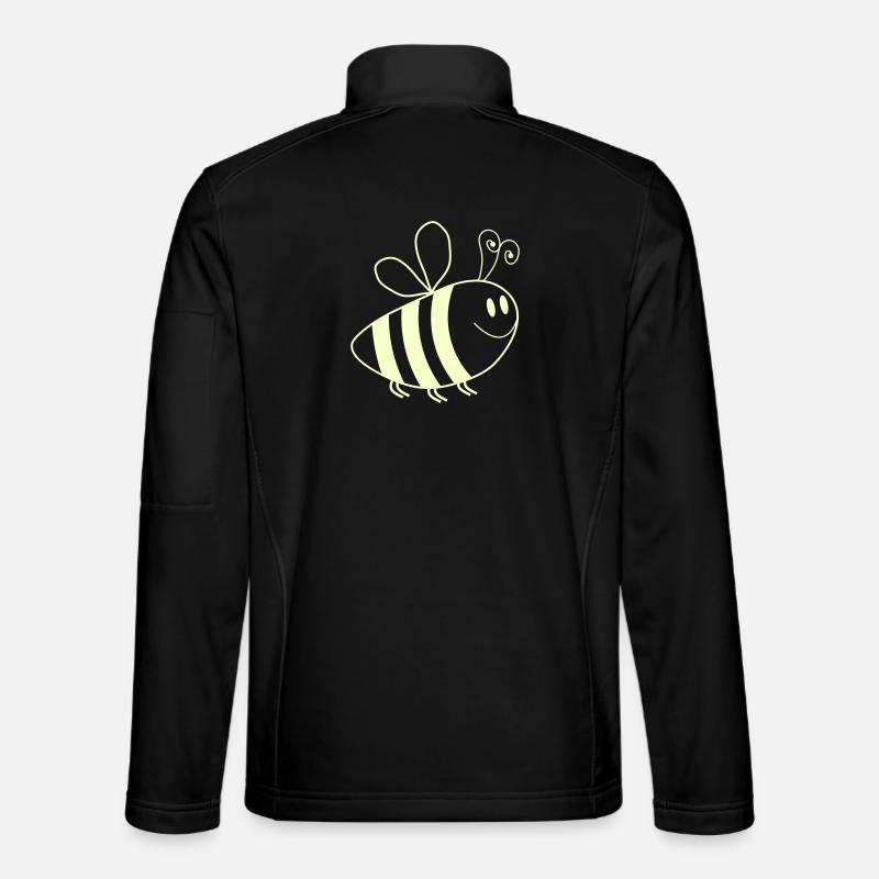 Smiling Bees Pattern - Unisex Softshell Jacket - black