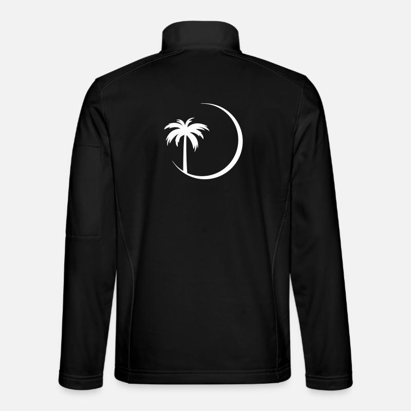 Palmier en silhouette cercle - Veste en tissu softshell Unisexe - noir