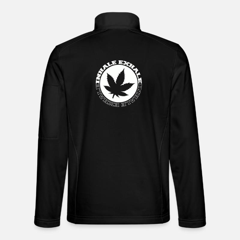 Logo rond de feuilles de cannabis - Veste en tissu softshell Unisexe - noir