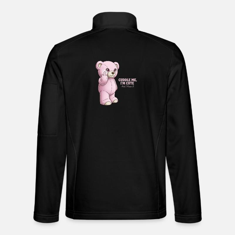 Pink Bear - Unisex Softshell Jacket - black