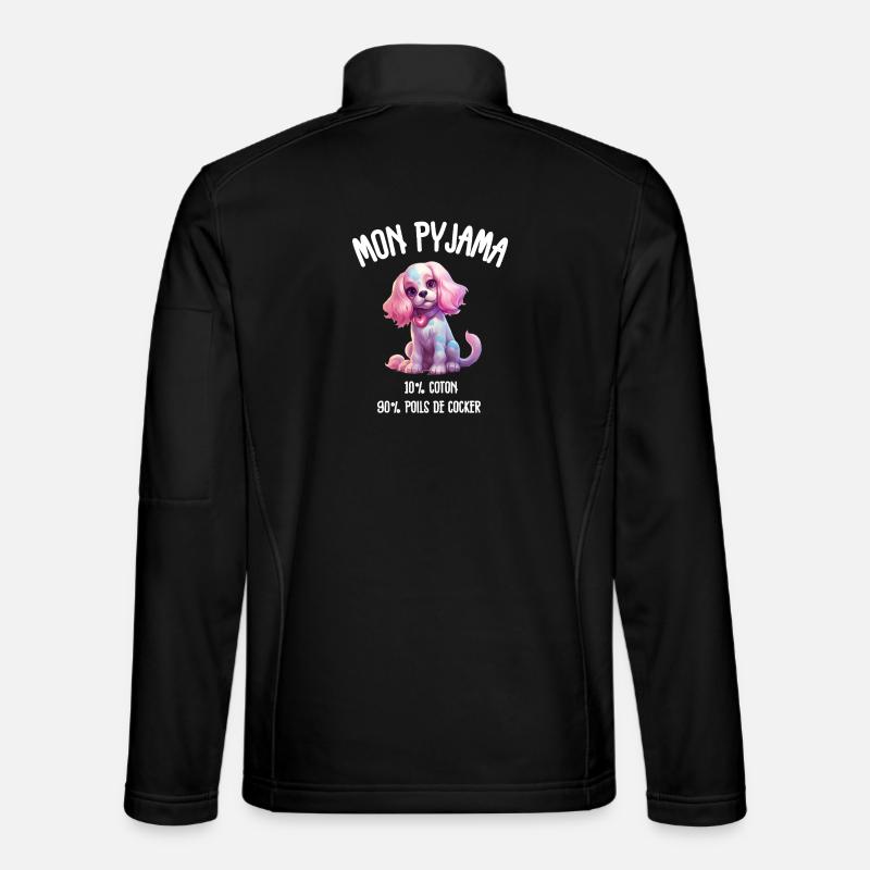 Pyjama Chien Cocker Drôle - Veste en tissu softshell Unisexe - noir