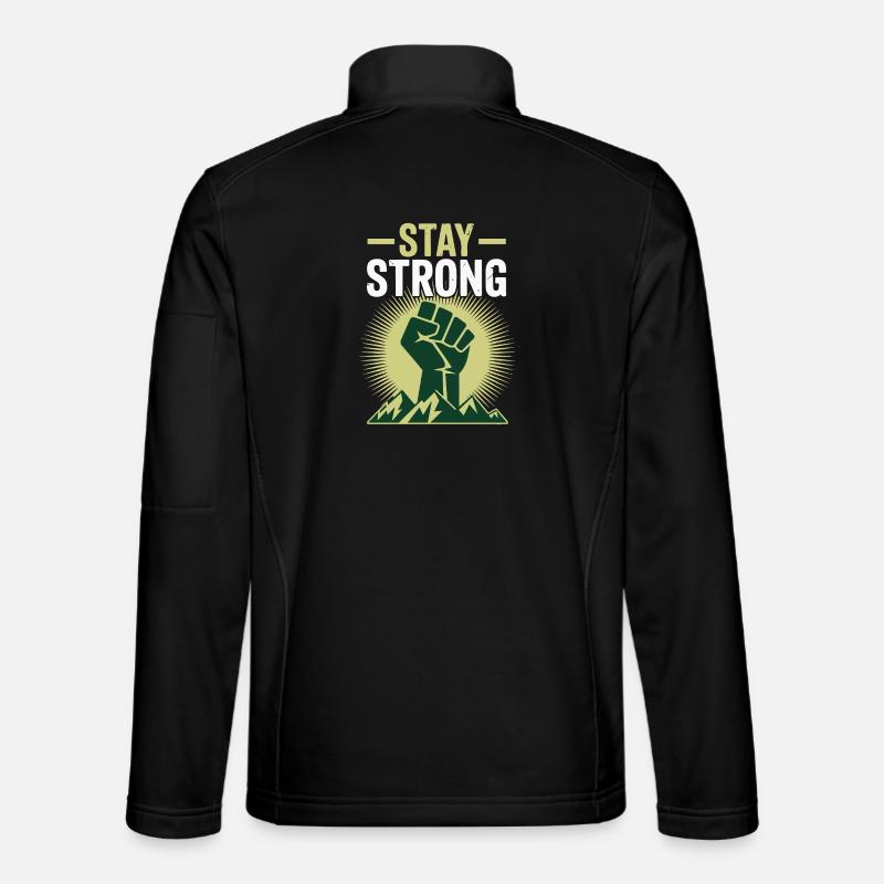 Stay Strong - Power Faust Mountains Design - Unisex Softshell Jacket - black