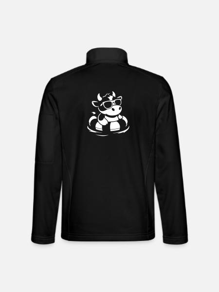 Vache cool dans un ring de nage - Veste en tissu softshell Unisexe - noir - Dos