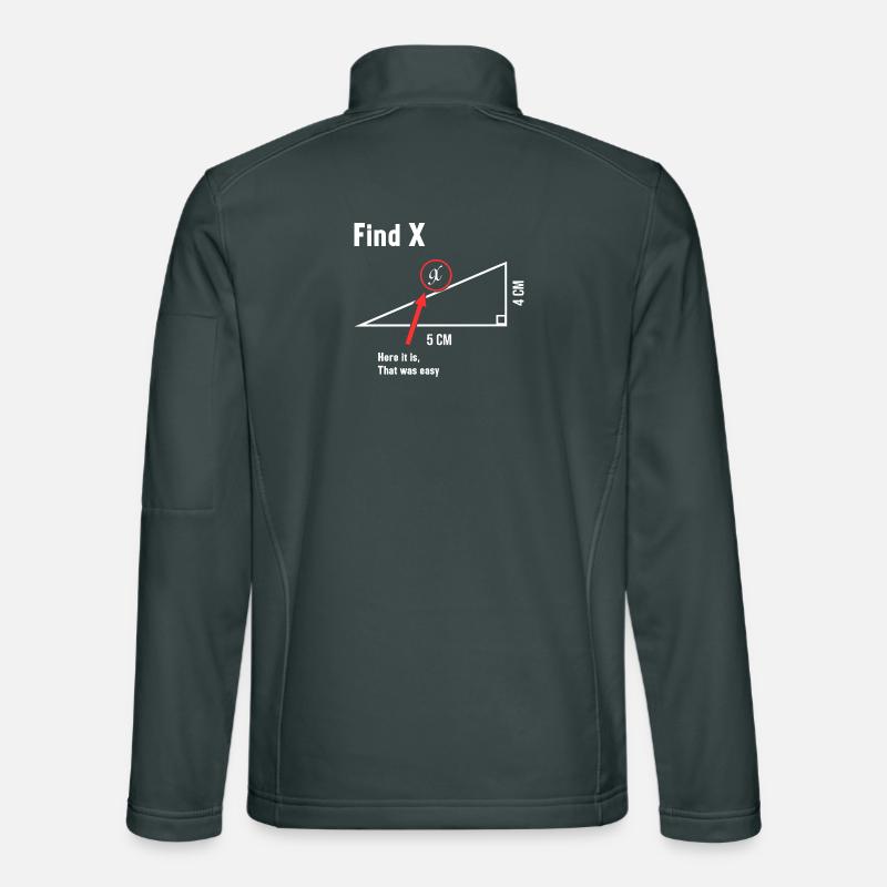 Trouver X Math Lover Mathématicien Professeur de mathématiques Veste en tissu softshell Unisexe