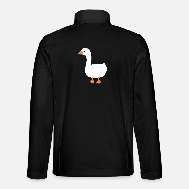 Goose Cartoon Orange Beak - Unisex Softshell Jacket - black