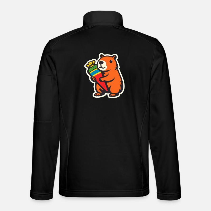 Capybara School Enrollment - Unisex Softshell Jacket - black