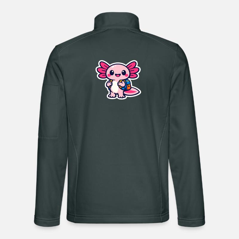 Finally schoolchild cute axolotl for school enrollment Unisex Softshell Jacket