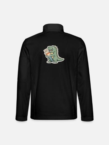 Dino Einschulung Personalisierbar Name Schule - Unisex Softshelljacke - Schwarz