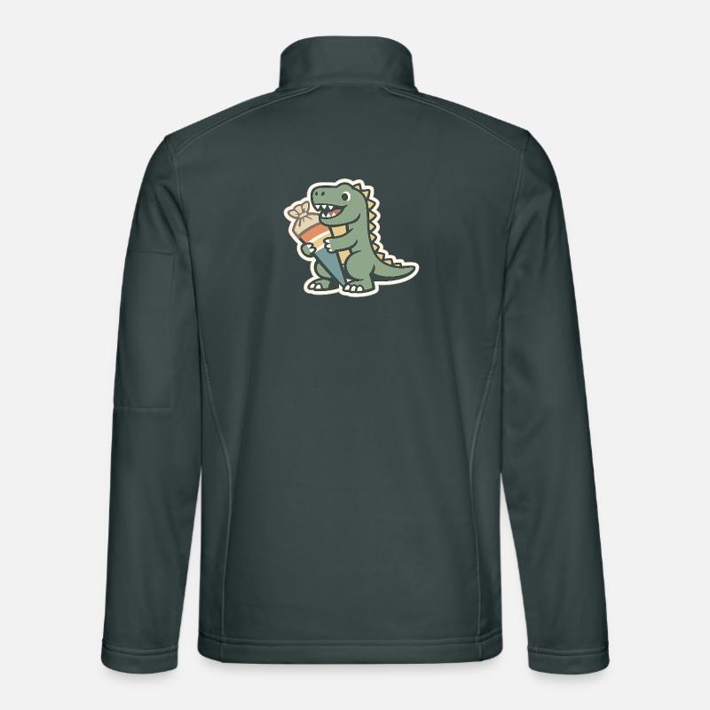 Dino Einschulung Personalisierbar Name Schule Unisex Softshelljacke