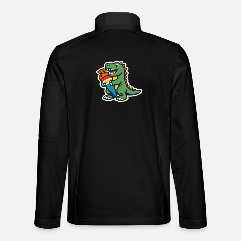 Schoolchild Dino School Enrollment Gift - Unisex Softshell Jacket - black