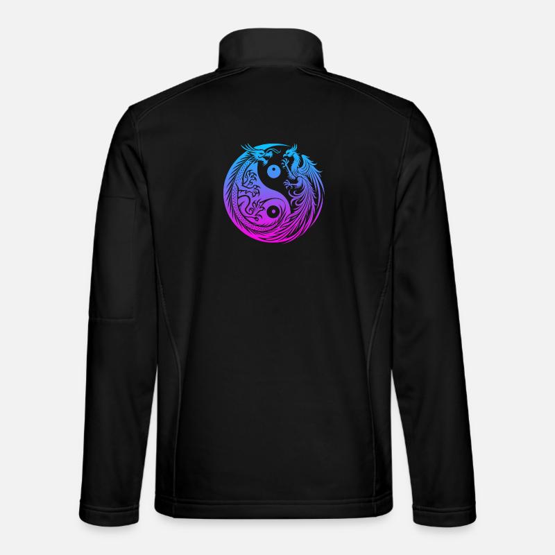 Yin Yang Drache und Phönix Neon Unisex Softshelljacke