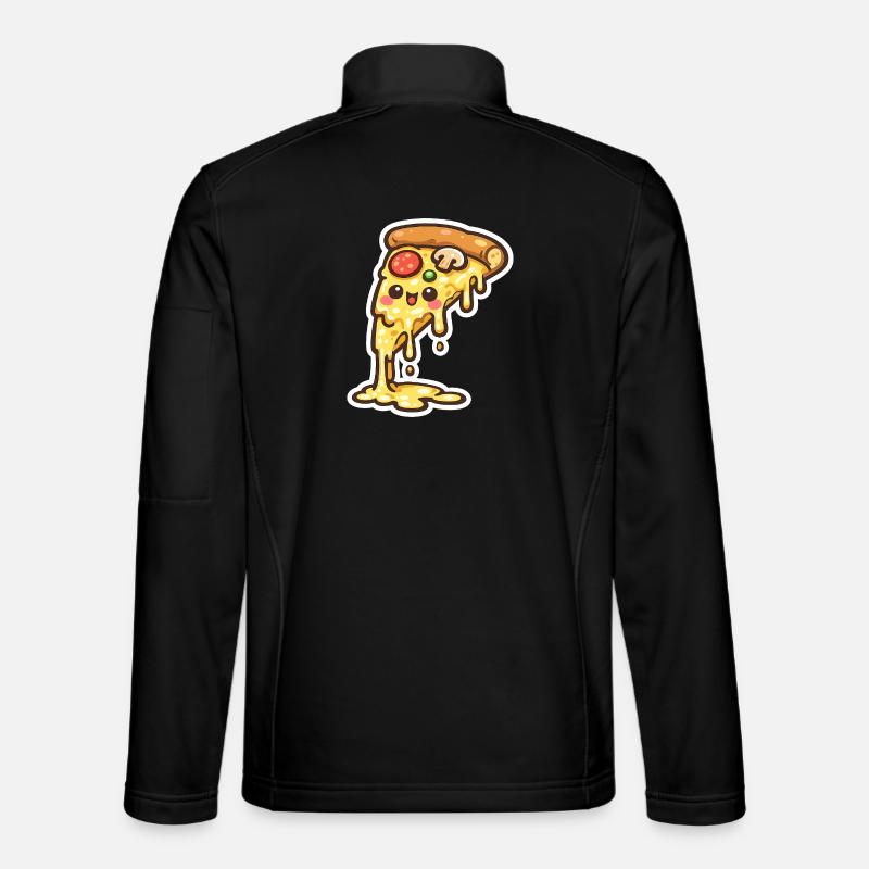 Pizza au fromage kawaï - Veste en tissu softshell Unisexe - noir