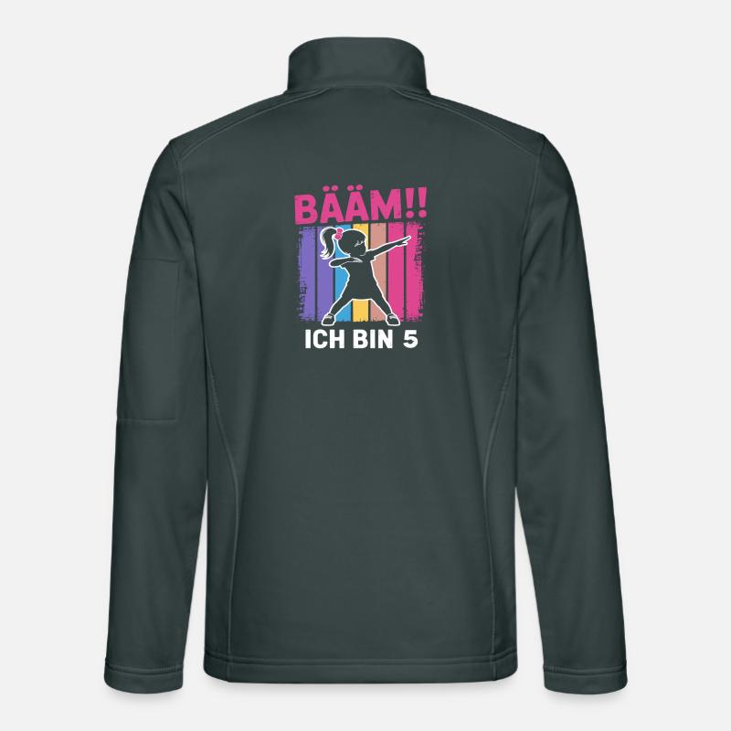 Bääm Ich bin 5 Dabbing Mädchen 5. Geburtstag Unisex Softshelljacke