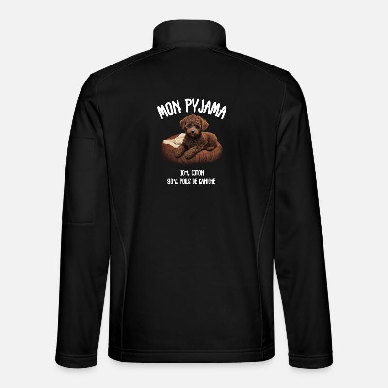 Pyjama Chien Caniche Humour - Veste en tissu softshell Unisexe - noir