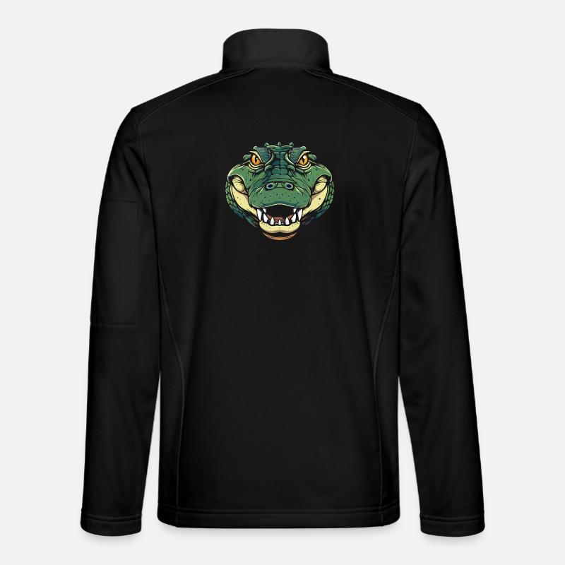 Illustration de bande dessinée Crocodile Head Crocodile Mode Crocodile Head Veste en tissu softshell Unisexe