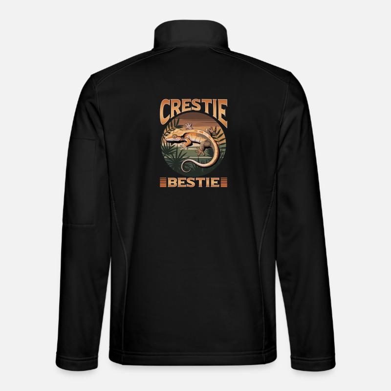 Funny Reptile Crested Gecko - Unisex Softshell Jacket - black
