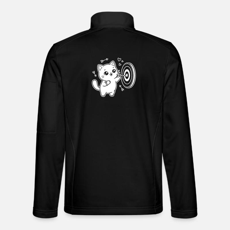 Joueur de fléchettes Kawaii Cat - Veste en tissu softshell Unisexe - noir