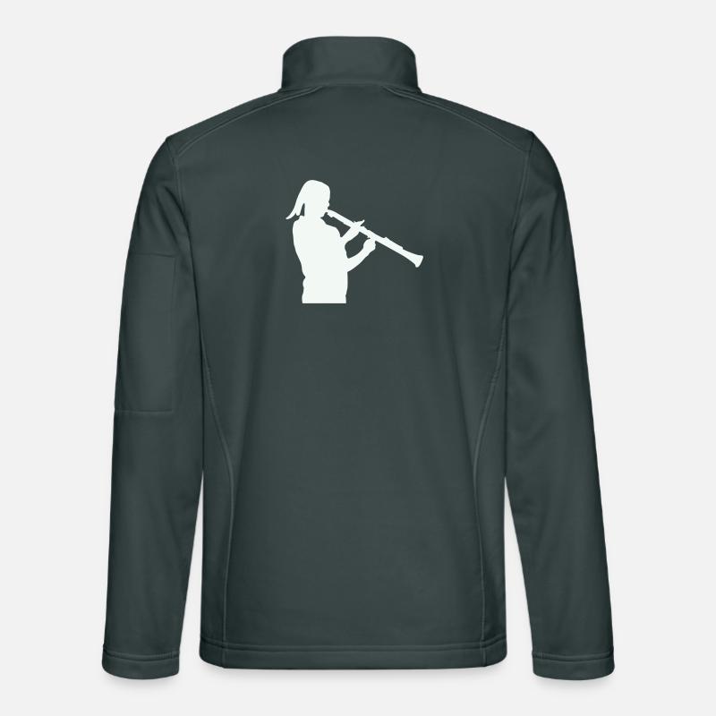 Silhouette with clarinet Unisex Softshell Jacket